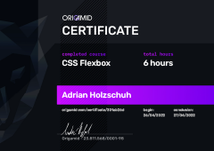 Origamid CSS Flexbox Certificate